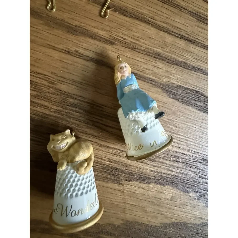 Vintage 1990s Hallmark Mini Ornaments Alice in Wonderland Ornament Lot of 3